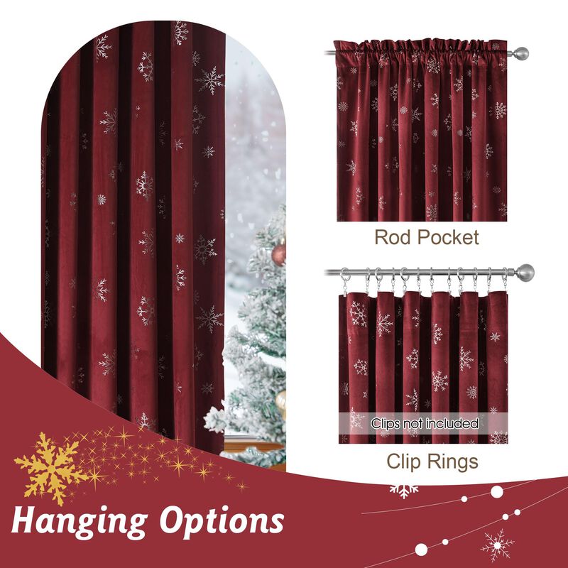 Cortinas Beauoop De Terciopelo Rojo Navide&ntilde;o De... image number null