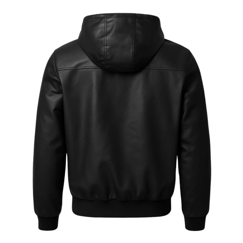 Chamarra Pu Con Gorro De Felpa Tallas Extras Pa... image number null