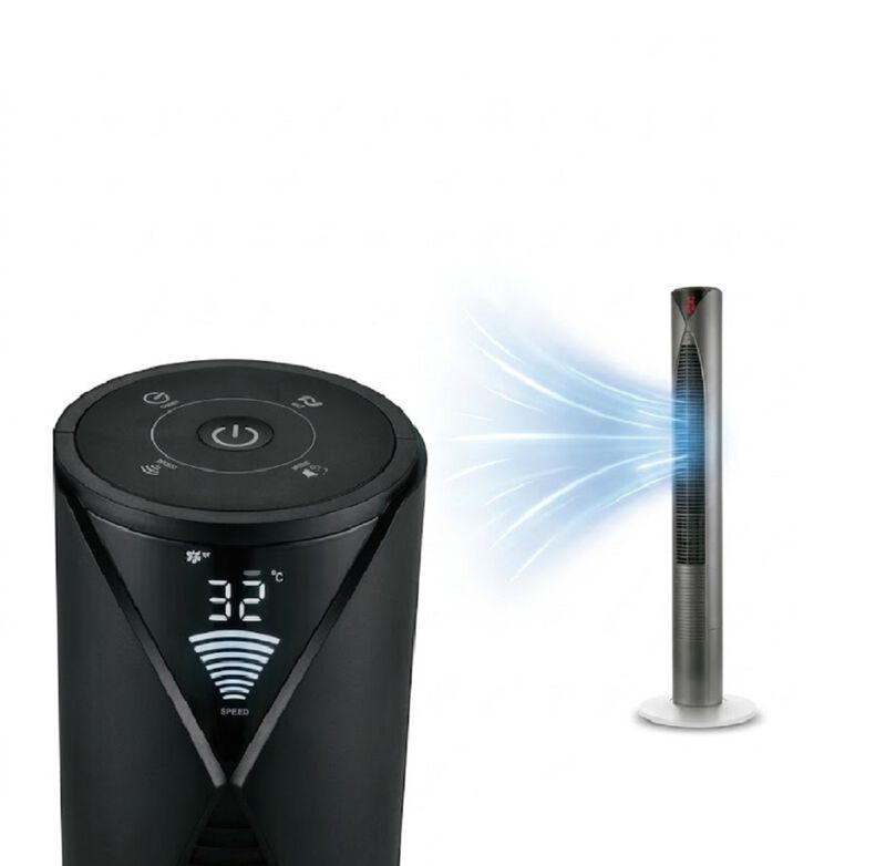 Ventilador Home Ambient Novah De Torre Negro En... image number null