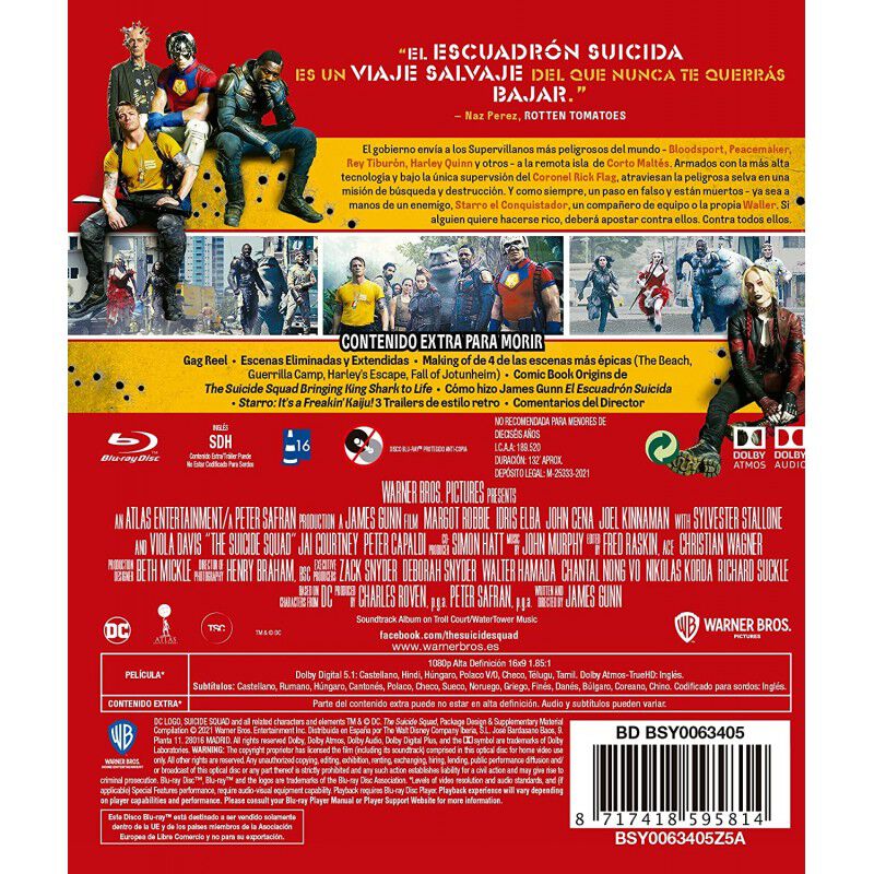 El Escuadr&oacute;n Suicida (2021) [blu-ray] image number null