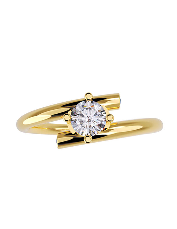 Anillo de Compromiso de 14K con Diamante de Lab... image number null