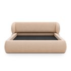Base Con Cabecera Sahara King Size, Atlas Del Descanso Color Latte Tapizada