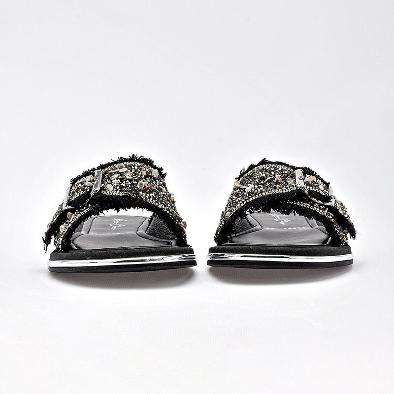 Been Class sandalia piso para mujer negro plata... image number null