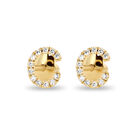 Broqueles De Oro Amarillo (Letra C) 14K Con 6Pts De Diamante