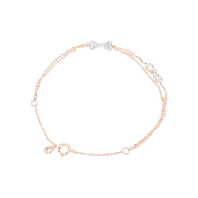 Pulsera Infinito Oro Rosa 14k Con Diamantes | B... image number null