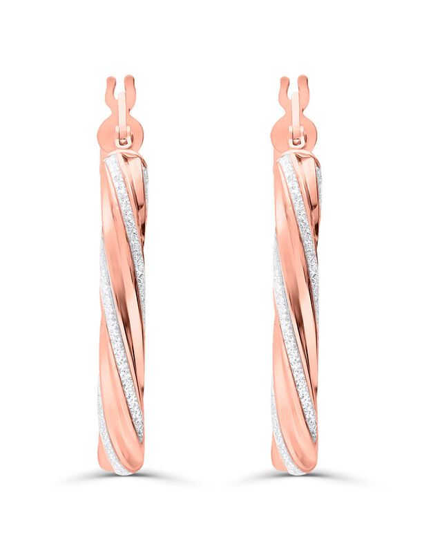 Arracadas Oro Rosa 14k Diamantina Dise&ntilde;o Trenza... image number null