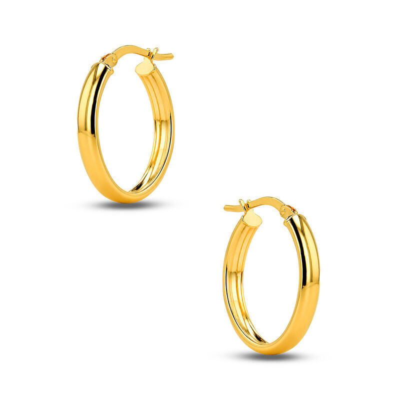 Arracadas Ovaladas Oro 10k 14x19mm | Brillo Sut... image number null