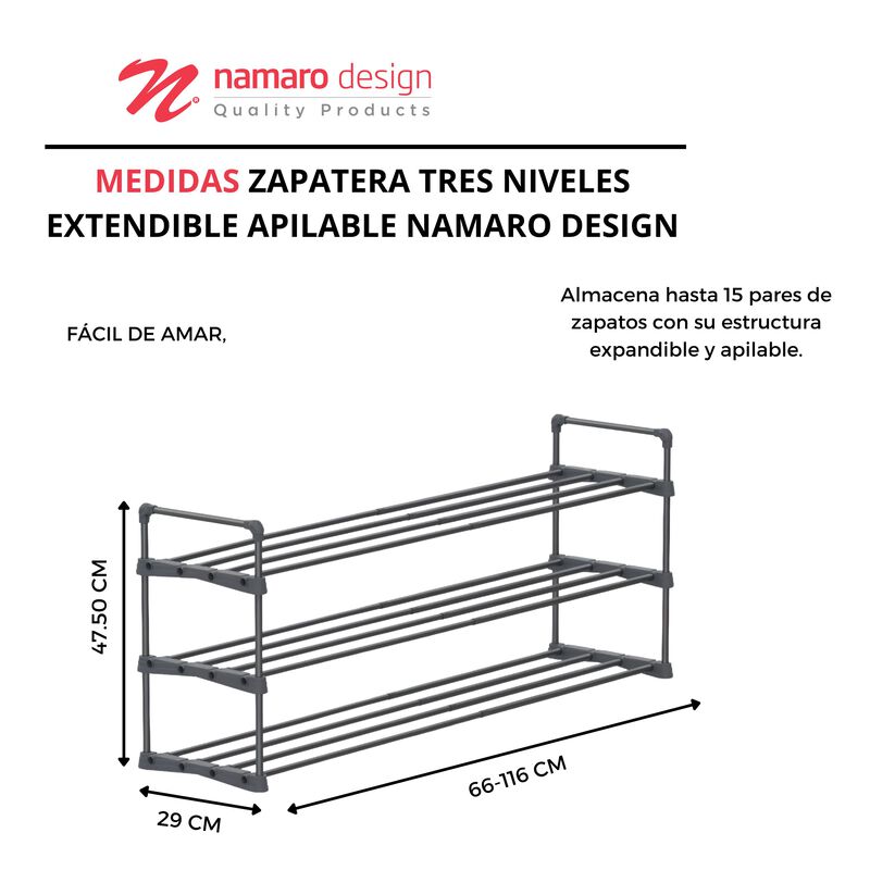 Zapatera Tres Niveles Extendible Apilable Namar... image number null