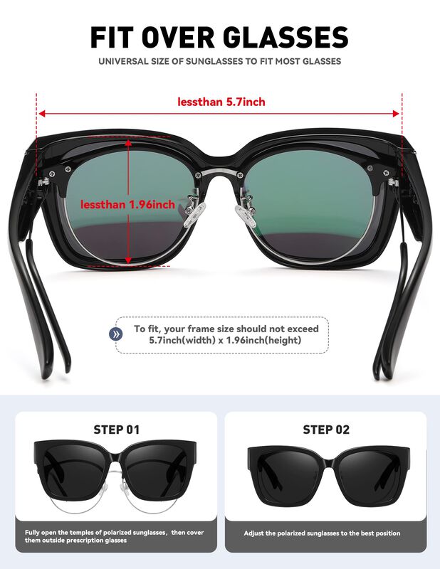 Gafas De Sol Fit Over Glasses Meetsun, Grandes,... image number null