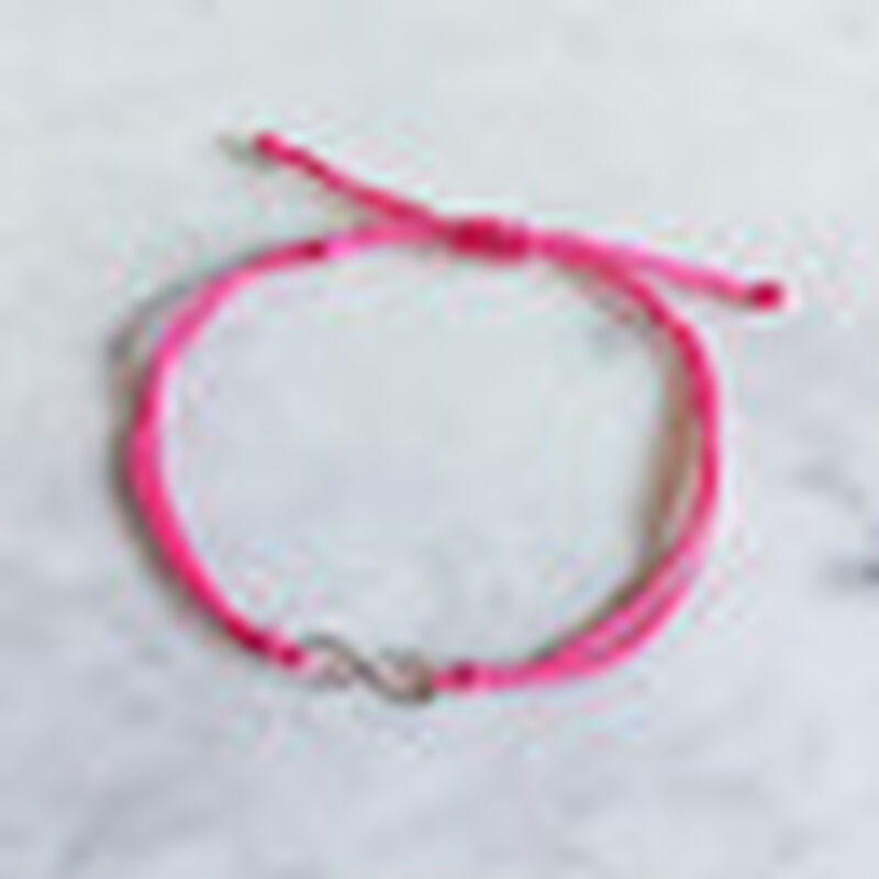 Pulsera infinito de plata con hilo rosa image number null