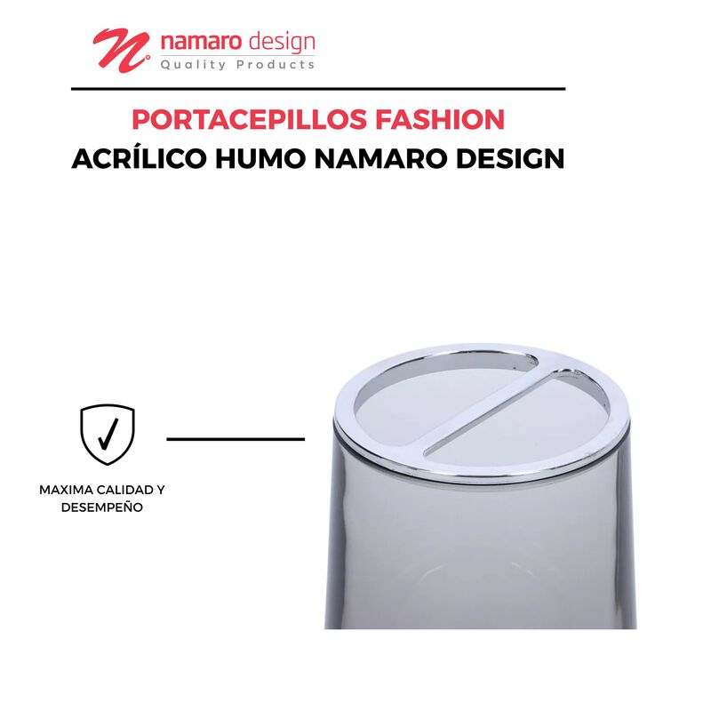 Portacepillos Fashion Acr&iacute;lico Humo Namaro Desi... image number null