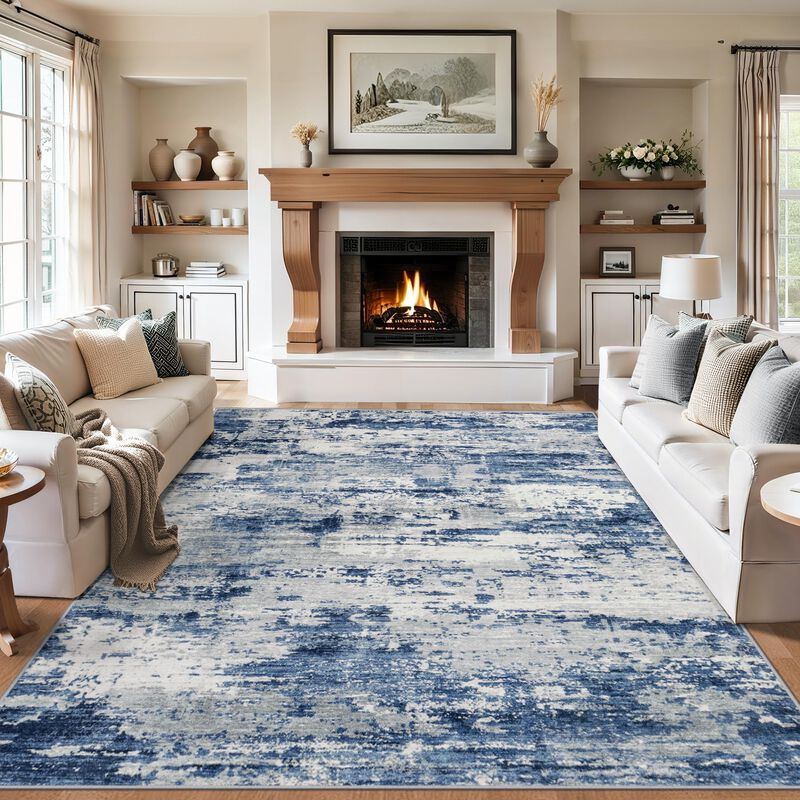 Alfombra De &Aacute;rea Plhxfr 254 x 183 cm Azul Gris ... image number null