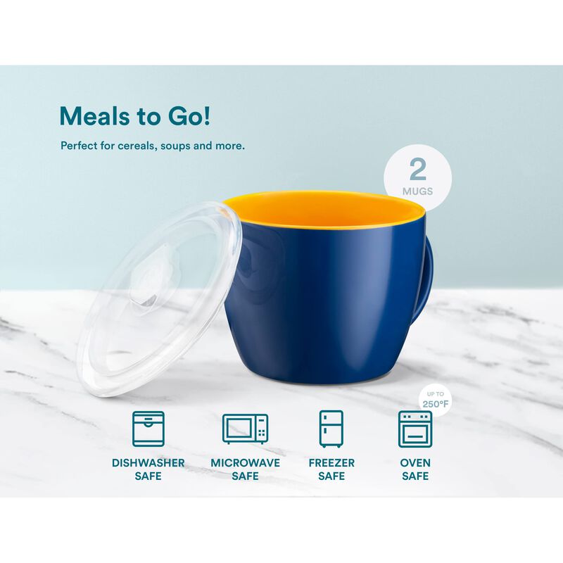 Tazas de Sopa Kook 710 ml con Asas y Tapa - Jue... image number null