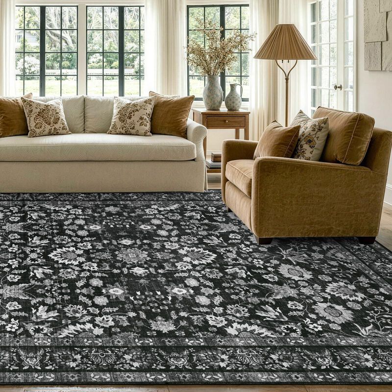 Alfombra Lòutiroot Home 274 &times; 183 cm Negra Lav... image number null