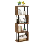 Estanter&iacute;a Ibuyke De 5 Niveles, Alta, Con Forma De S, Geom&eacute;trica, R&uacute;stica, Marr&oacute;n