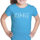 Camiseta Word Art Para Ni&ntilde;a - OMG - Turquesa
