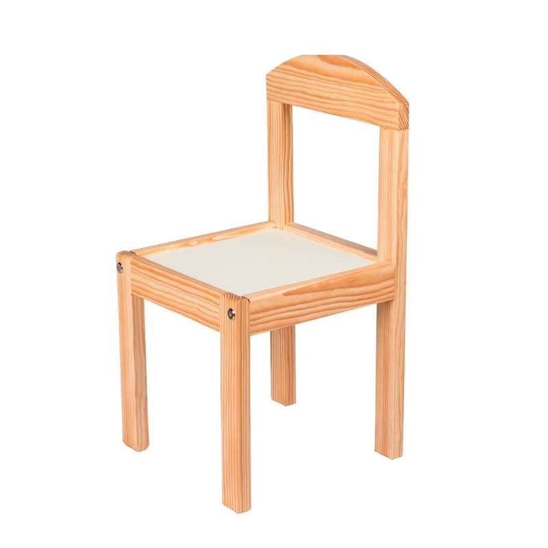 Silla Infantil Moderna de Madera Blanca image number null