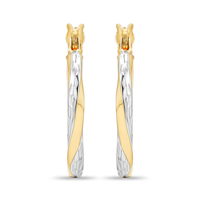 Arracadas Oro 10k Con Platinado 14 mm | Bizzarr... image number null