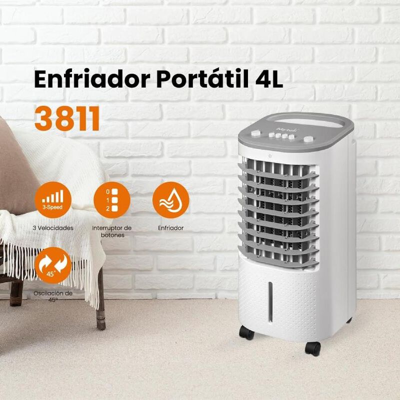 ENFRIADOR DE AIRE VENTILADOR PORTATIL MYTEK 381... image number null
