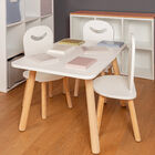 Mesa Rectangular Amplia de Madera para Ni&ntilde;os Y Ni&ntilde;as-Blanco