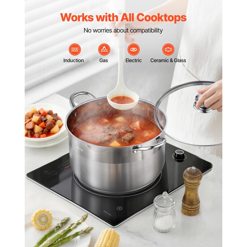 Cacerola Vevor 12 Quarts Acero Inoxidable con T... image number null