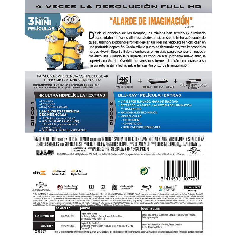 Los Minions (4k Uhd + Bd) [blu-ray] image number null