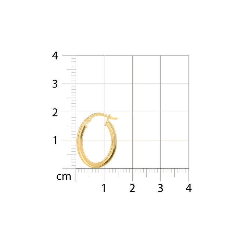 Arracadas Ovaladas De Oro Amarillo 10K (9 X 14M... image number null