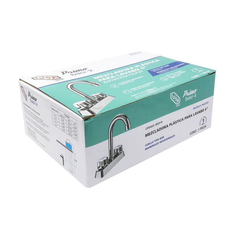 Mezcladora ABS para Lavabo, Cuello Tipo Bar, Ma... image number null