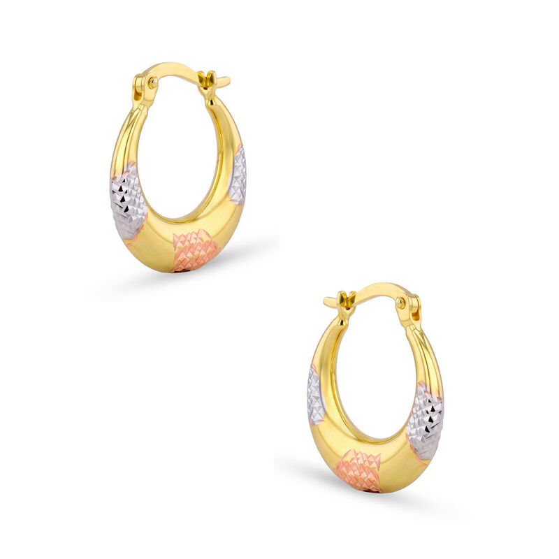 Arracadas Oro Florentino 10k Diamantadas 11 Mm ... image number null