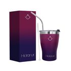Termo de Acero Inoxidable Doble Aislamiento T&eacute;rmico Con Popote 12 Oz Morado Hidranur