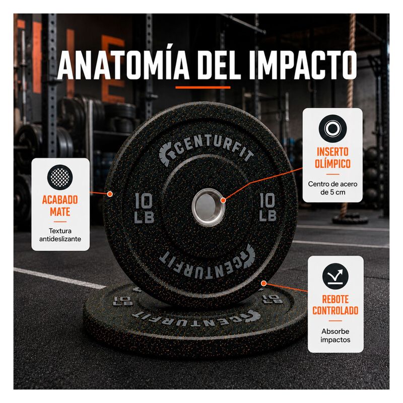 Par Discos 10lb Bumper Ol&iacute;mpico Crossfit Caucho... image number null