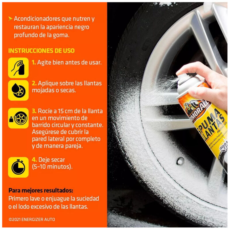 Espuma limpieza llantas Armor All 510g brillo n... image number null
