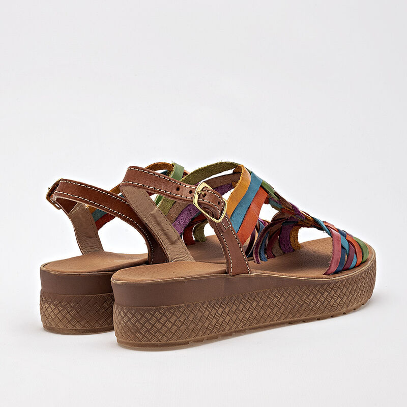 Mora Tierra Sandalia para mujer camel multicolo... image number null