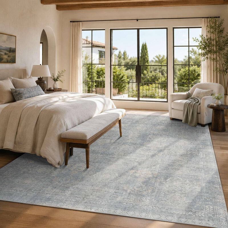 Alfombra De &Aacute;rea Rugxara 244 &times; 152 cm Azul/beig... image number null