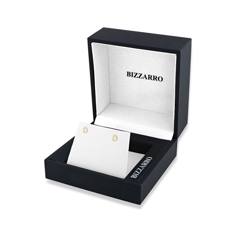 Broqueles De Oro Amarillo (Letra D) 14K Con 7Pt... image number null