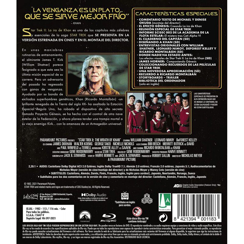 Star Trek II - La ira de Khan - BD [Blu-ray] image number null