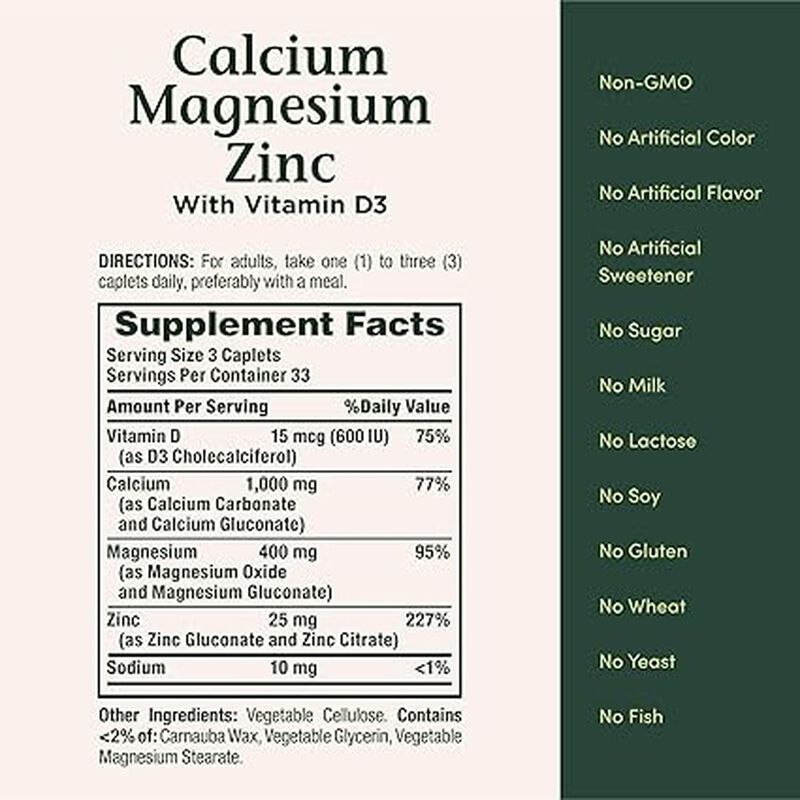 Natures Bounty Calccium Magnesium Zinc With Vit... image number null