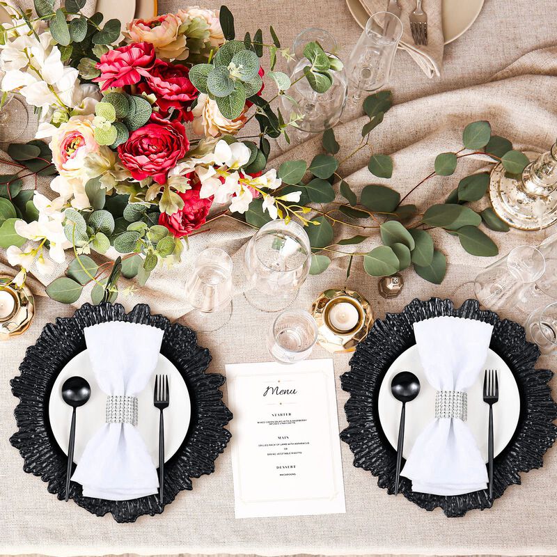 Platos de presentaci&oacute;n Tanlade 33 cm Negro 100 ... image number null
