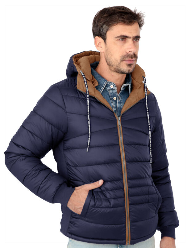 Chamarra Reversible Caballero Capitonada Gorro ... image number null