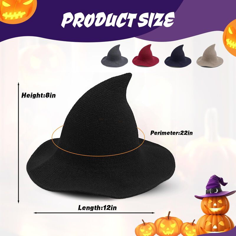 Sombrero De Bruja Jovanja Negro De Lana, 56‑58 ... image number null