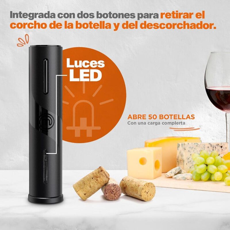 SACACORCHOS MASTERCHEF MK-WO-BLACK RECARGABLE image number null