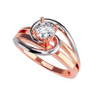 Anillo de Compromiso de 14K con Diamante de Laboratorio 0.20 CT F VS1 Talla 7.5 ORO ROSA 14K &ndash; / M1213-20-14R-LG-75