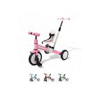 Triciclo Evolutivo 3 En 1 Plegable Con Toldo Uv Y Manija Parental Ajustable Para Ni&ntilde;os 1-6 A&ntilde;os Rosa