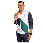 Camisa Blanca-Azul-Verde LuQtari Talla M