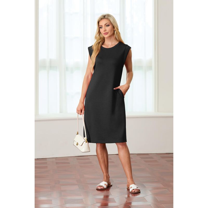 Vestido Grecerelle Midi Negro Con Bolsillos image number null