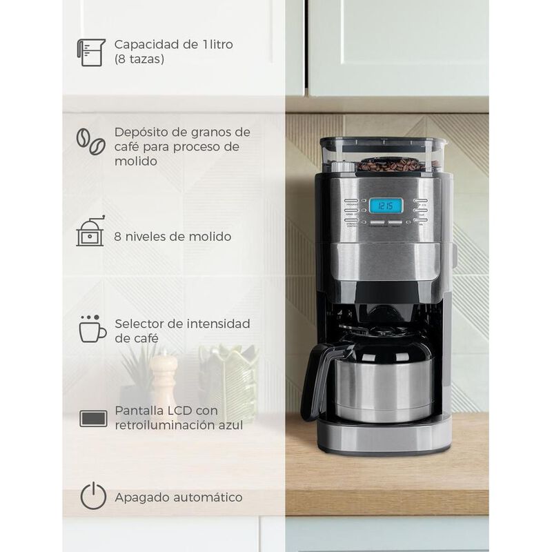 CAFETERA GRANO CON MOLINO AUTOMATICO DAEWOO DCM... image number null