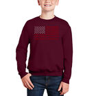 Sudadera De Cuello Redondo Word Art Para Ni&ntilde;o - God Bless America - Granate