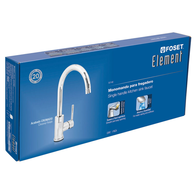 Monomando Cromo Cuello Alto para Fregadero Fose... image number null