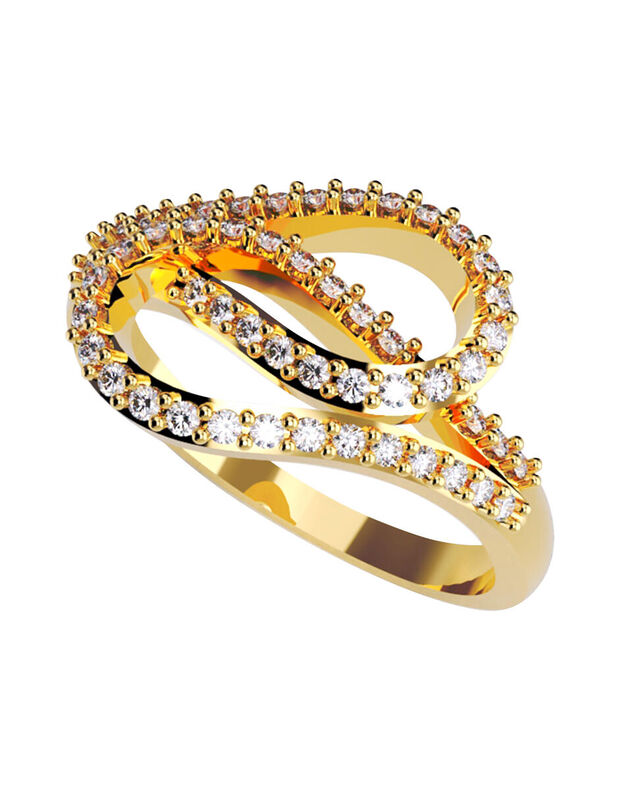 Anillo de Compromiso en Oro Amarillo 10K con Ci... image number null