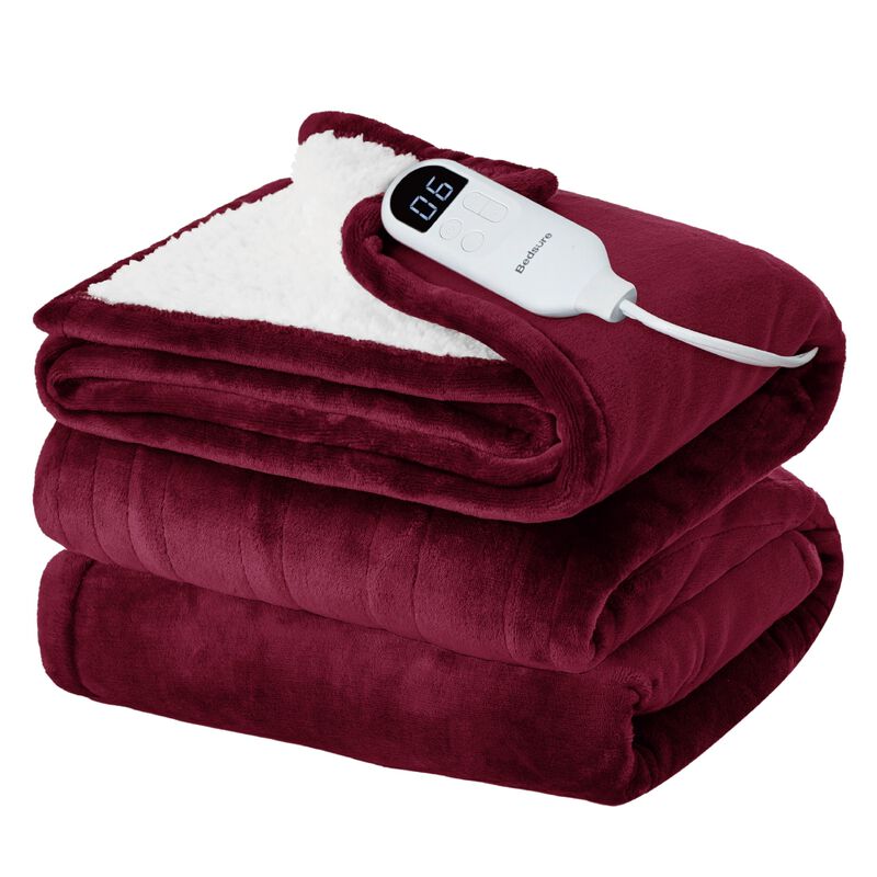 Manta El&eacute;ctrica Bedsure Twin Color Burdeos 110w image number null